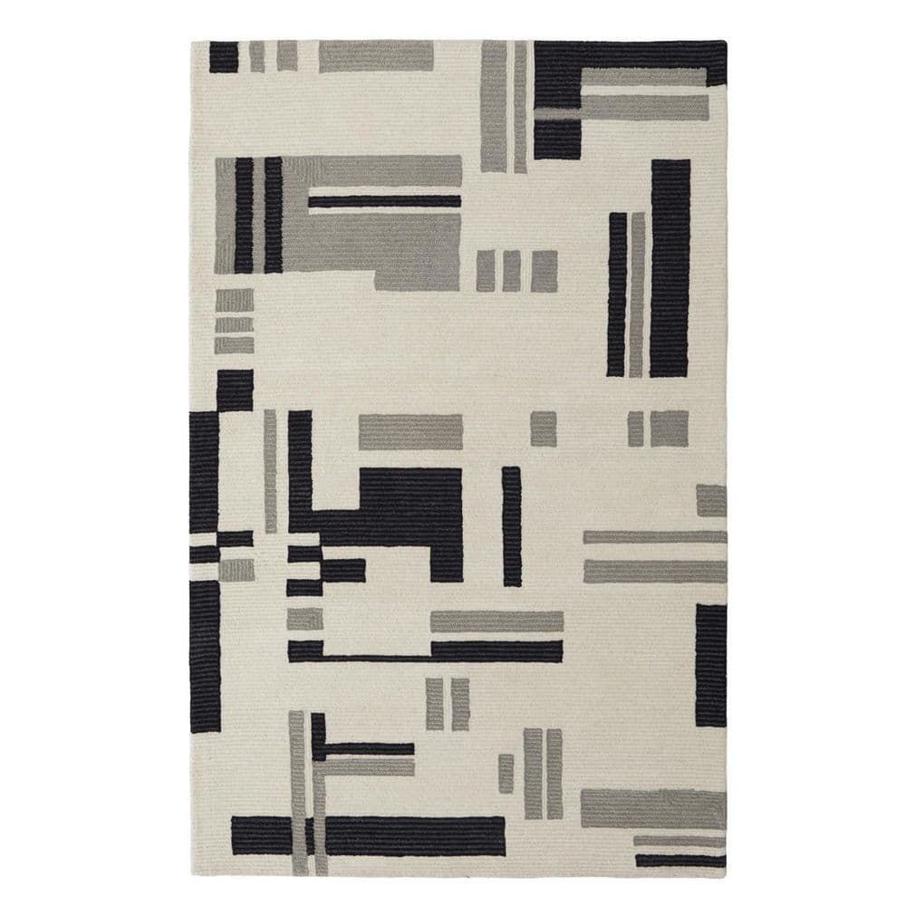 HomeRoots 5 ft. x 8 ft. Ivory Abstract Area Rug 2000514401 - The Home Depot