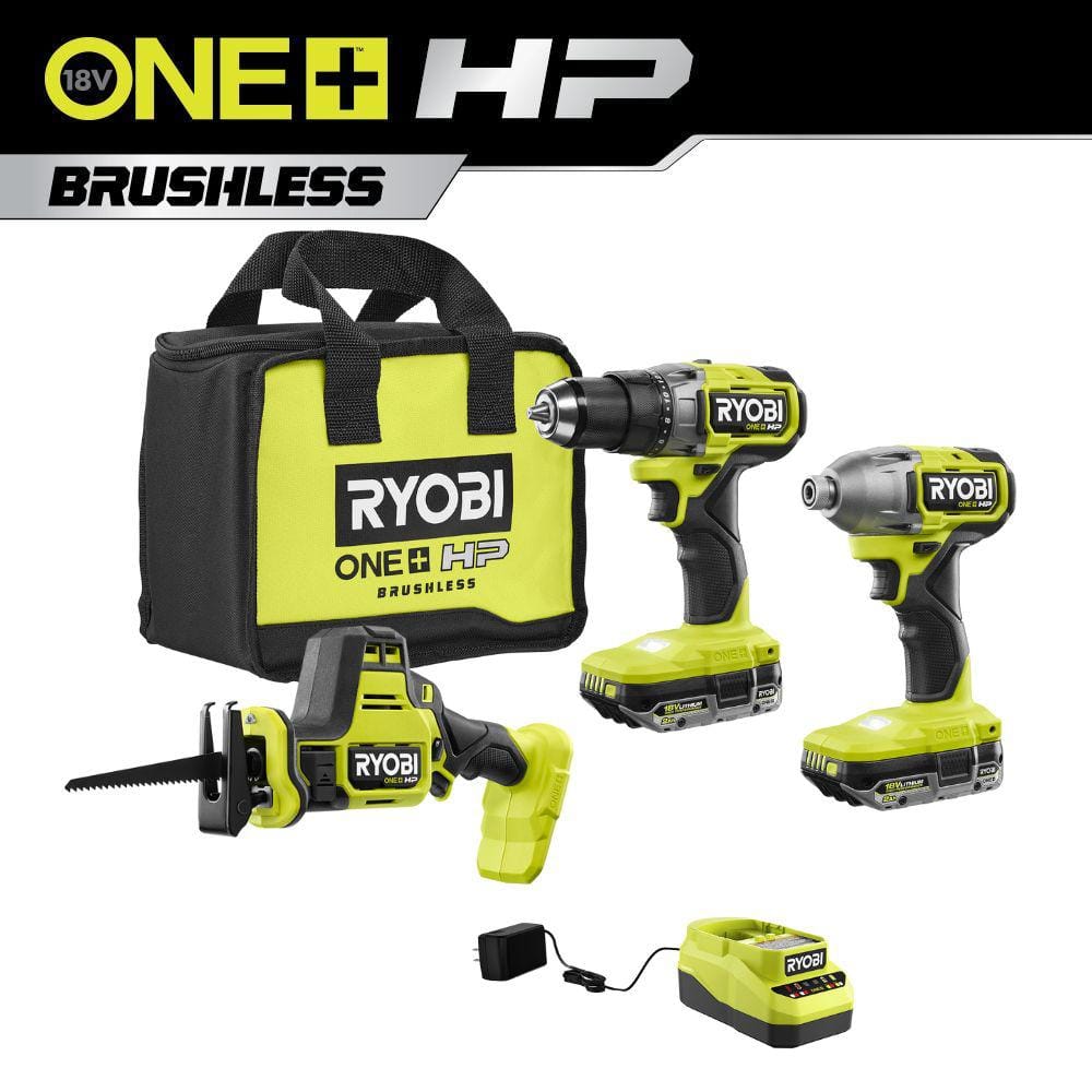 Ryobi One Hp V Brushless Cordless Tool Combo Kit W Ah