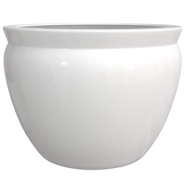 16 in. White Porcelain Fishbowl