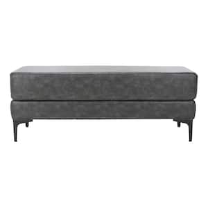 Elise 48 in. Gray/Black Upholstered Entryway Bench