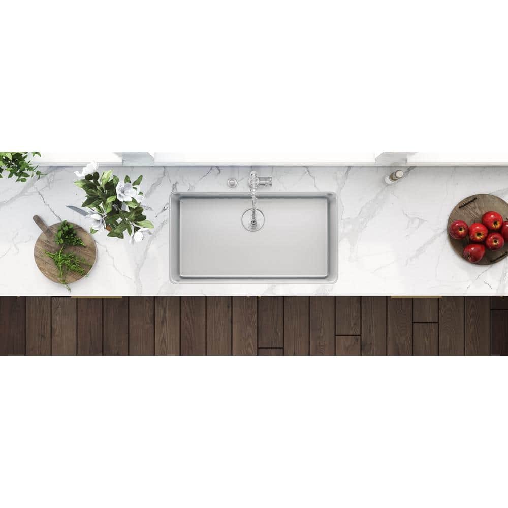 Ruvati 35" Stainless Steel Drop-In Single Bowl Kitchen Sink