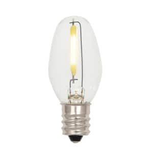 0.4-Watt C7 E12 Clear Filament LED Night Light Bulb Soft White Light 2700K (2-Pack)