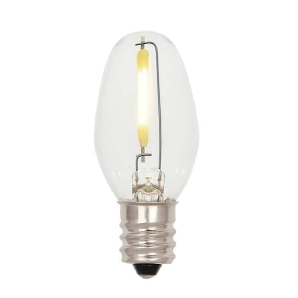 Westinghouse 0.4-Watt C7 E12 Clear Filament LED Night Light Bulb Soft White Light 2700K (2-Pack)