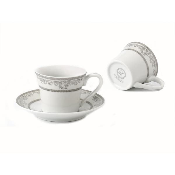 Lorren Home Trends Espresso Cups 2 oz. On Metal Stand-Red and