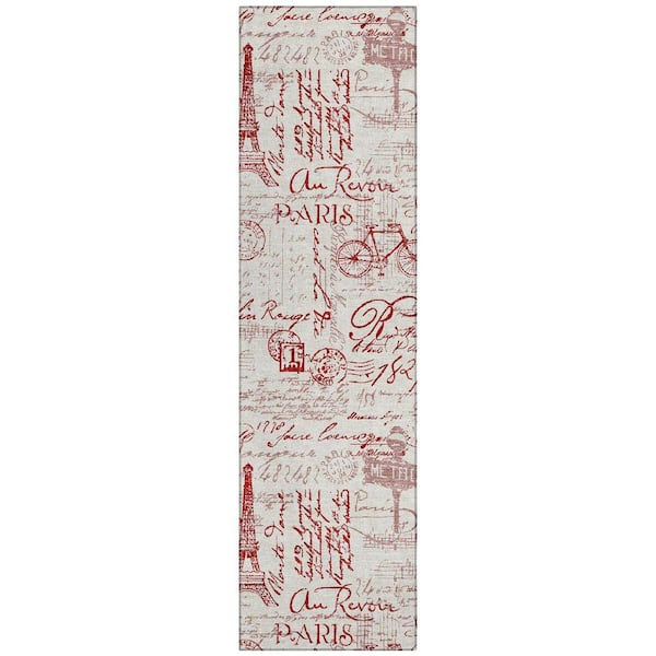 Chantille Machine Washable Indoor/Outdoor Abstract ACN2209 Red 2 ft. 3 in. x 7 ft. 6 in. Runner Rug