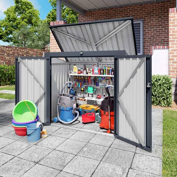 5ft. x 3ft. Outdoor Trash Can Storage Shed with Lift-Up Lid