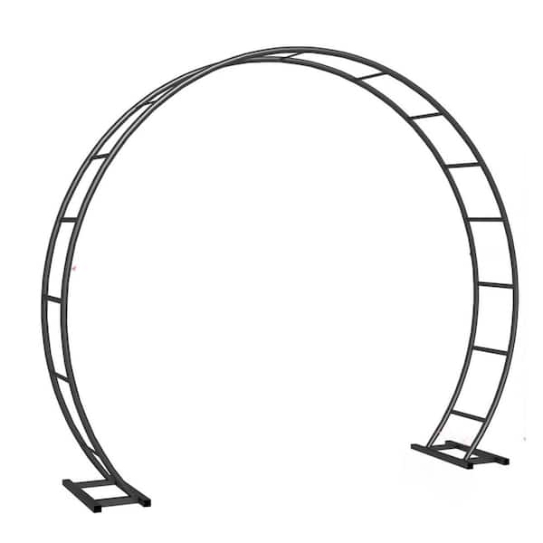 Metal Arch Backdrop Stand 102W x 88.8H Double-Tube Structure for Weddings and Climbing Plants Black