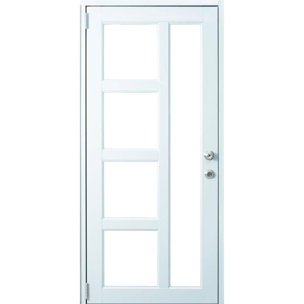 Air Master Windows and Doors 38 in. x 80 in. Caribe #2 White Painted ...
