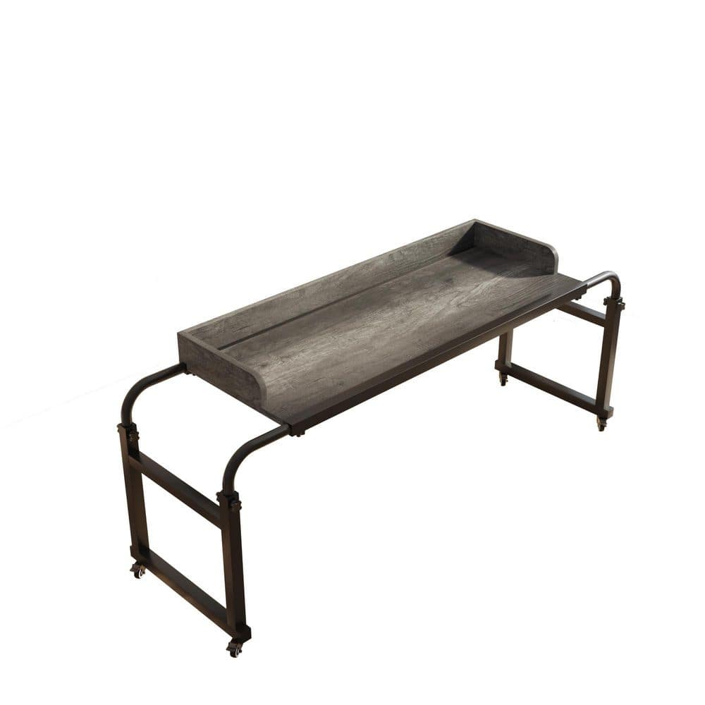 55.1 in. to 82.7 in. Adjustable Overbed Table with Wheels for King Queen Bed, Bed Table, Overbed Laptop in Gray price history on PriceWatchPro