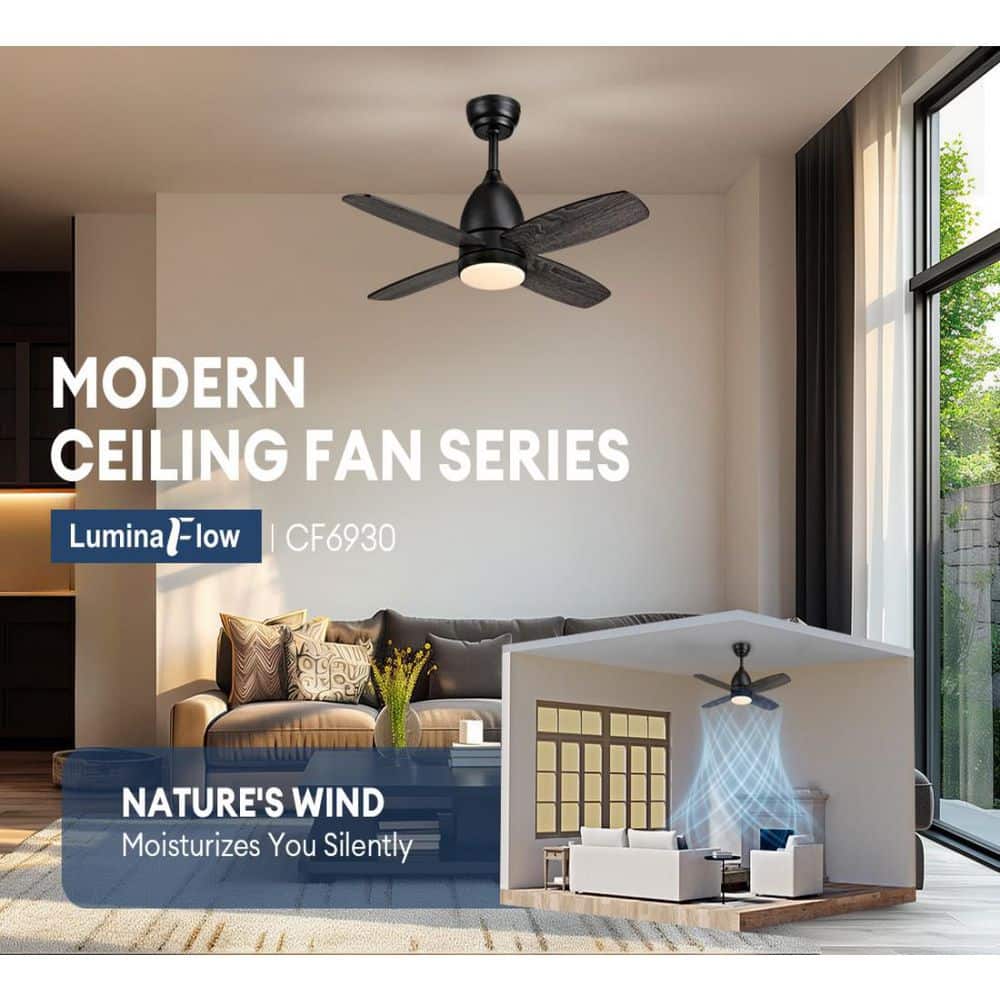 UPC 733241247421 product image for 36 in. Modern Indoor Traditional Short Fan Blade Black Ceiling Fan with Light an | upcitemdb.com