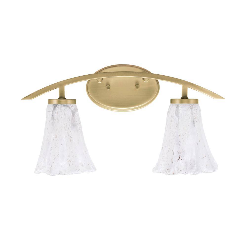 Siena 18.25 in. 2-Light Vanity Light New Age Brass with 7 in. Fluted Italia
