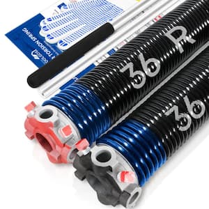 0.262 in. Wire x 2 in. x 36 in. L Electrophoresis Garage Door Torsion Springs in Blue Left and Right with Winding Bars