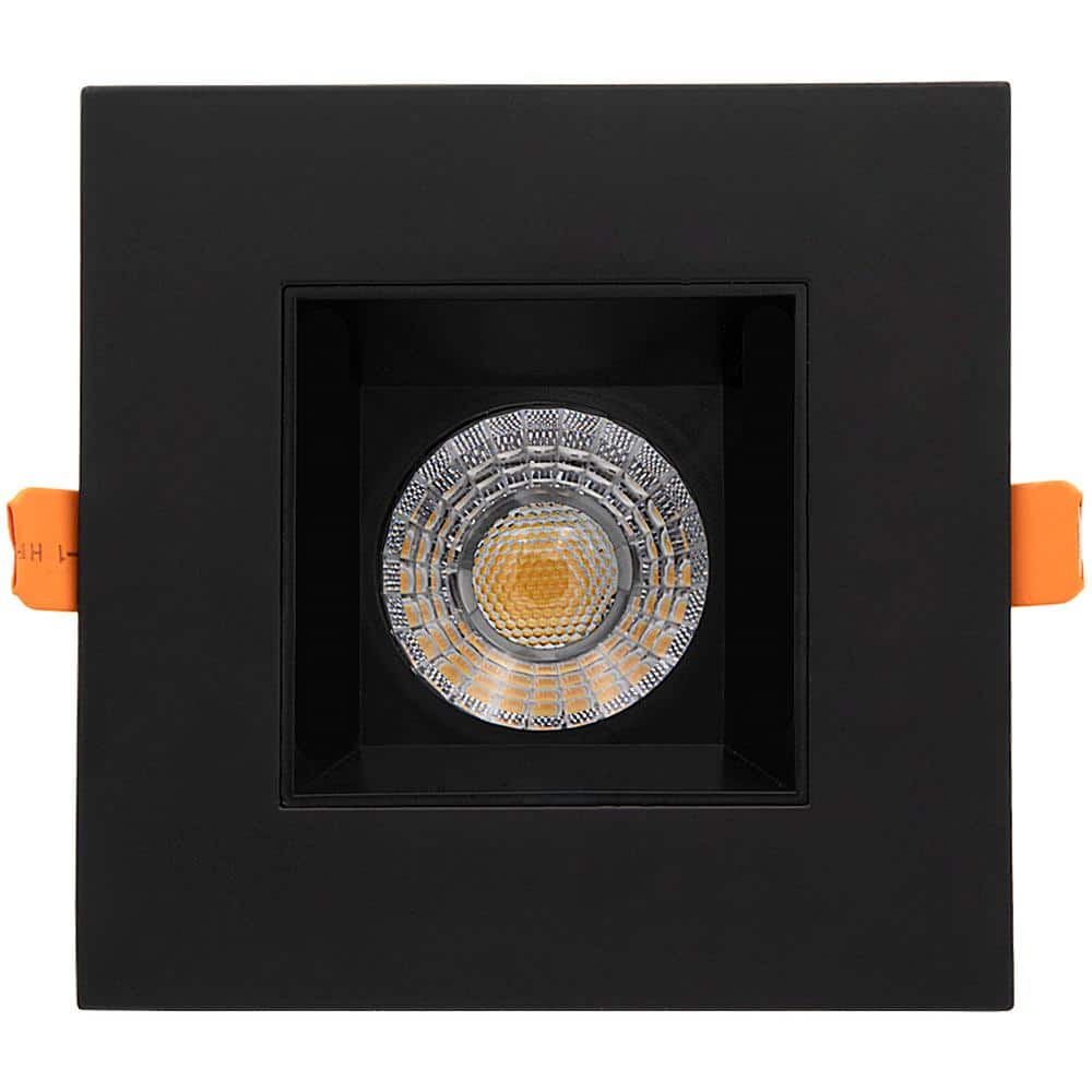 Black Aluminum 4-Inch Square Recessed LED Downlight