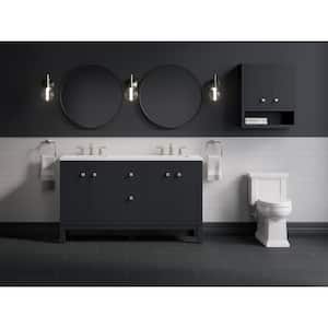Beauxline 60 in. W x 18 in. D x 36 in. H Double Sink Freestanding Bath Vanity in Slate Grey with Quartz Top