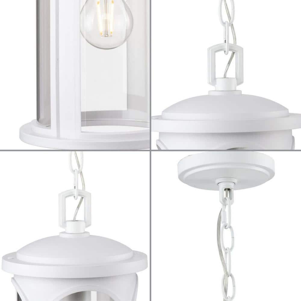 Satin White Glass Outdoor Hanging Lantern Light