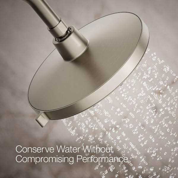 KOHLER Bellerose 3-Spray Patterns 1.75 GPM 8 in. Wall Mount Fixed Shower Head in Vibrant Brushed Nickel