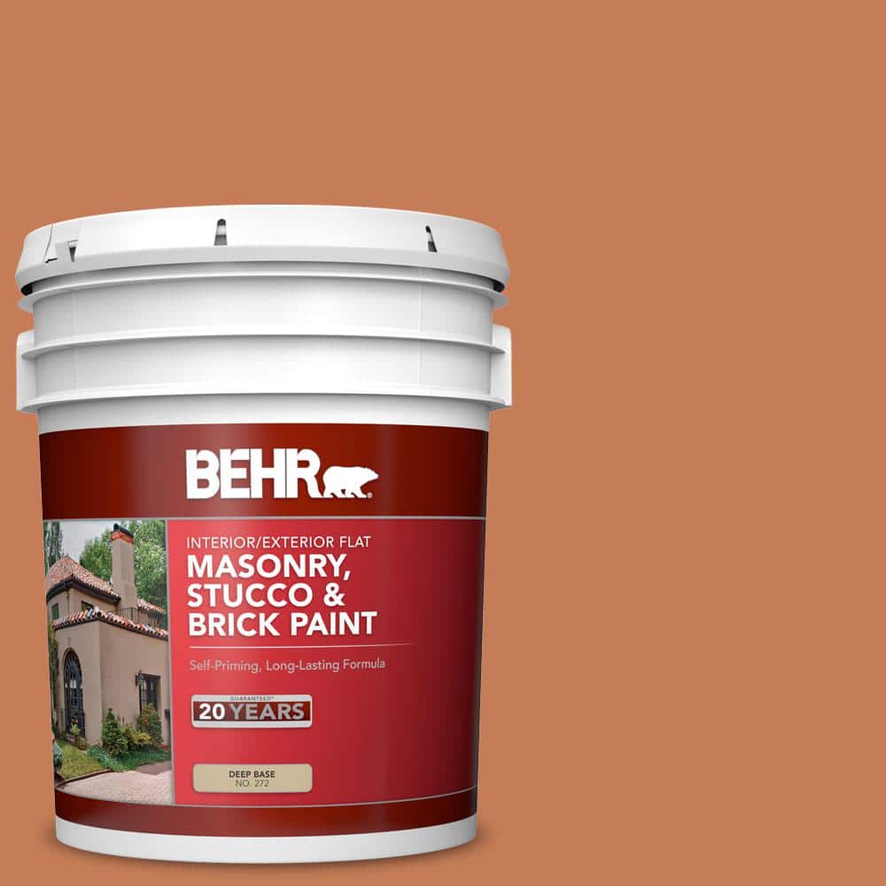 5 gal. #M210-6 Orange Liqueur Flat Interior/Exterior Masonry, Stucco and Br