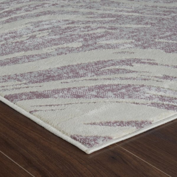 Nomad Purple Beige 7 ft. x 10 ft. Coastal Abstract Indoor Area Rug