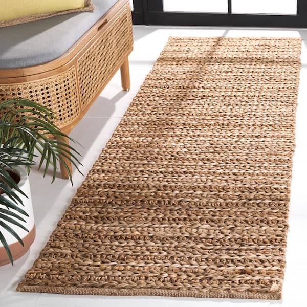 Natural Fiber 2 ft. x 8 ft. Natural Solid Color Runner Rug