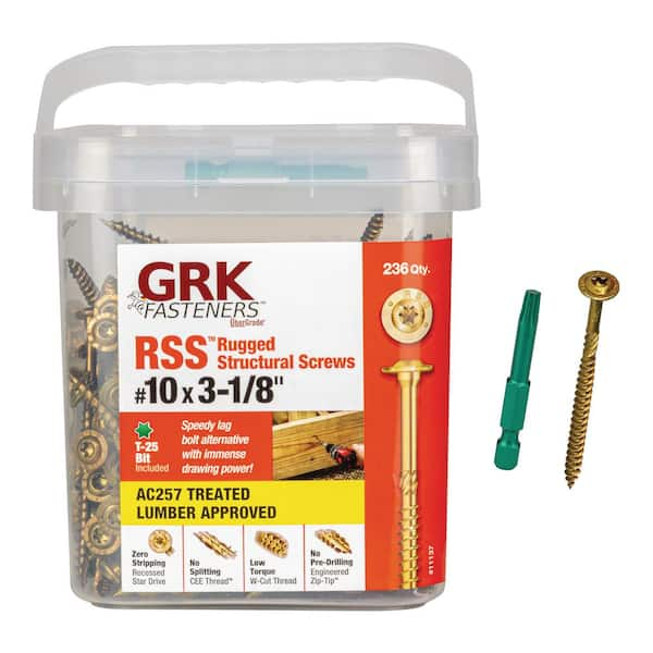 GRK Fasteners #10 x 3-1/8 in. Star Drive Low Profile Washer Head RSS ...