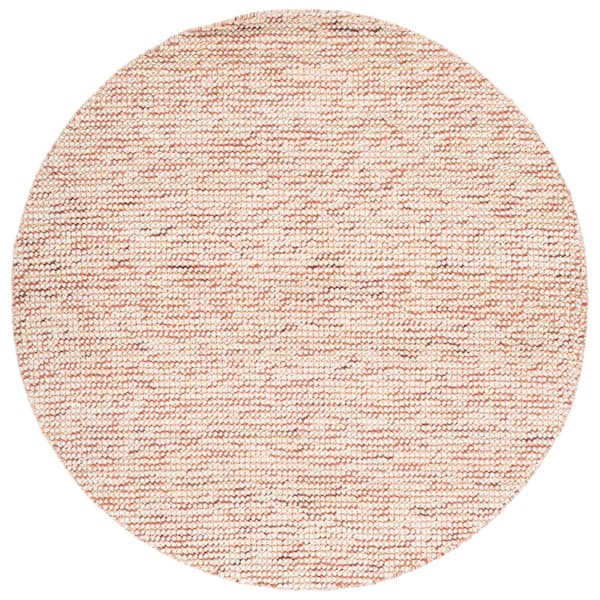 Vermont 6 ft. x 6 ft. Round Ivory/Rust Knitted Area Rug