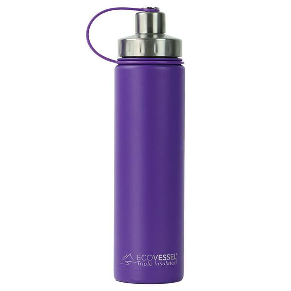 Eco Vessel 24 oz. Boulder Triple Insulated Bottle with Screw Cap - Purple Haze (Powder Coat)