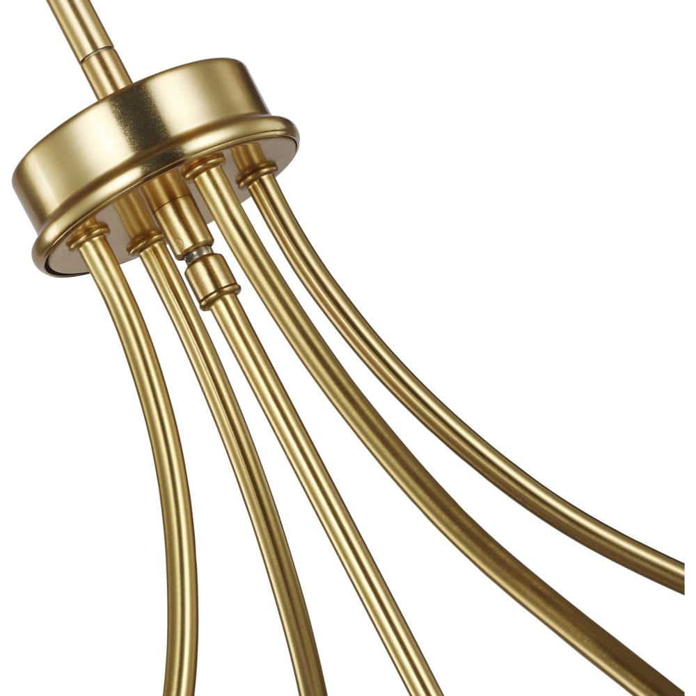 Satin Brass Four-Light Drum Foyer Chandelier