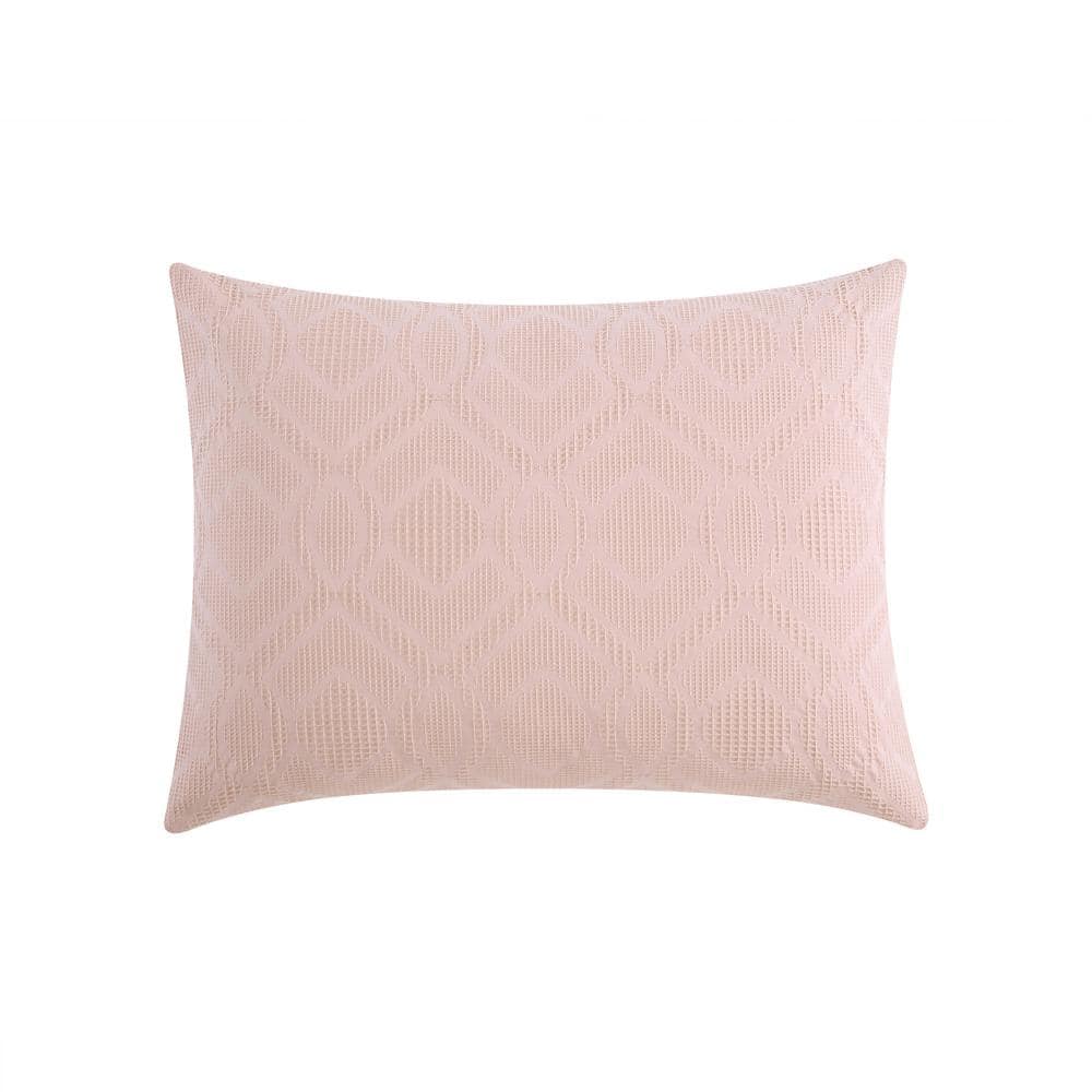 Serene Oasis Textured Waffle King Comforter Set in Vibrant Orange