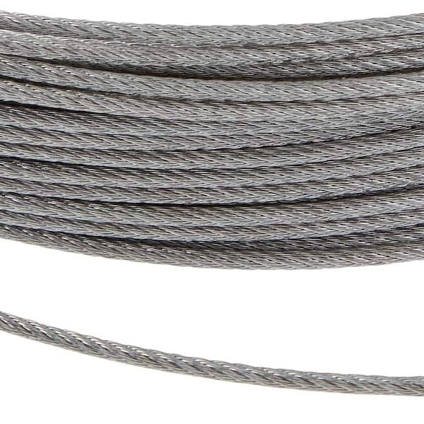 Everbilt 1/16 in. x 50 ft. Galvanized Steel Uncoated Wire Rope 811072 - The  Home Depot