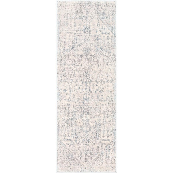 Livabliss Wynne Light Gray 2 ft. 7 in. x 7 ft. 3 in. Runner Rug