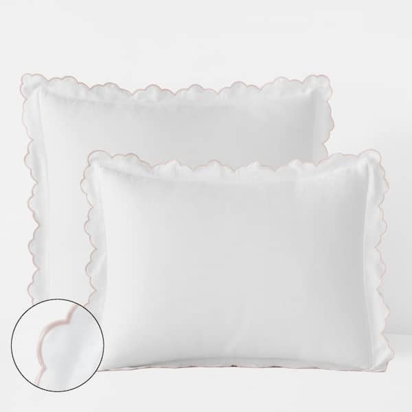 Company Cotton Embroidered Scallop Sateen Sham