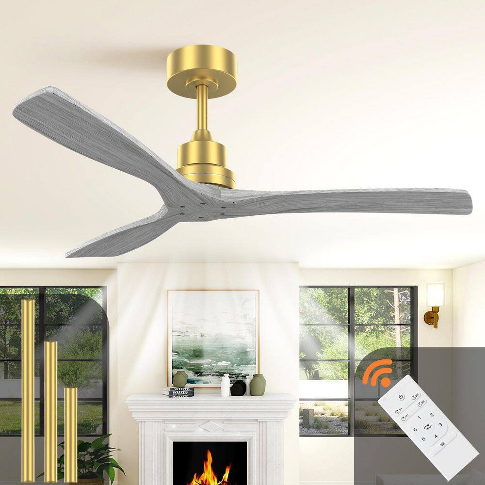 Modern Series Gray 52 in. Indoor Low Profile 3-Blade Ceiling Fan with Remote Included, Downrod Mount price history on PriceWatchPro