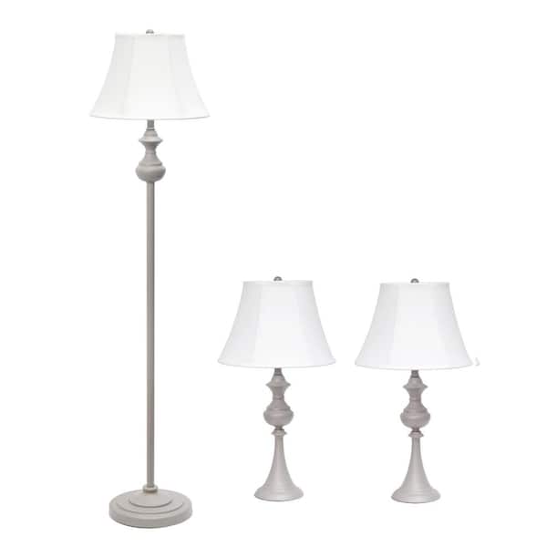 2 Table Lamps 1 Floor Lamp, Floor And Table Lamp Sets Grey