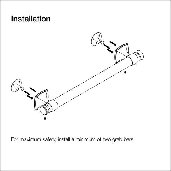 KOHLER Rubicon 16 in. Grab Bar in Vibrant Brushed Nickel