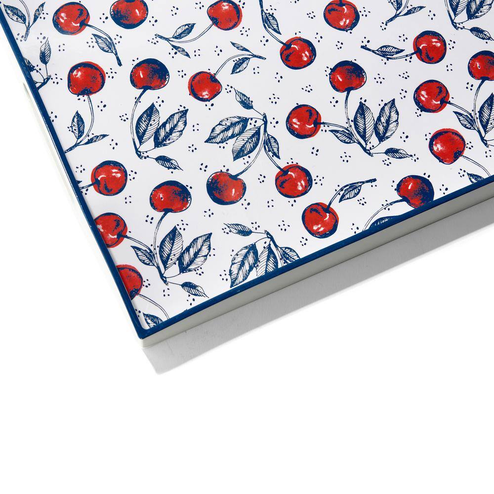 Bing Cherries Multicolor Polypropylene Rectangular Serving Tray Set