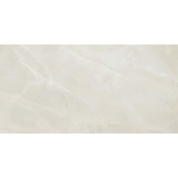 Italian Onyx White 24 in. x 48 in. Matte Marble Look Porcelain Large Format Floor and Wall Tile (15.5 sq. ft. /Case)