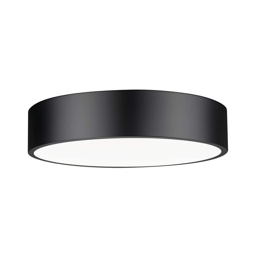 Coronado 20 in. Matte Black Integrated LED 1 Light Flush Mount with Frosted