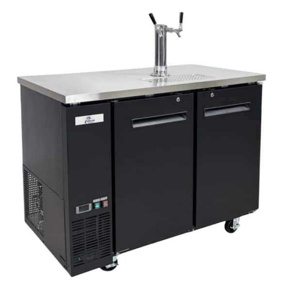 Dual Tap Two 1/2 Barrel Keg Dispenser kegerator with Single Tower