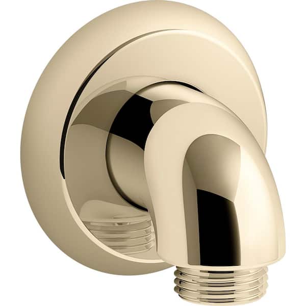 KOHLER Forte 1/2 in. Brass 90-Degree Hub Wall-Mount Supply Elbow with Check Valve in Vibrant French Gold