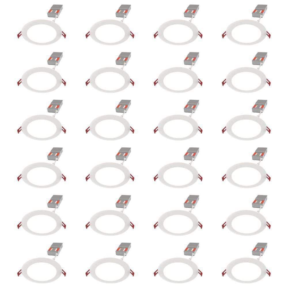 6 in. Adjustable CCT New Construction and Remodel Dimmable Indoor, Outdoor Integrated LED Recessed Light Trim 24-Pack price history on PriceWatchPro
