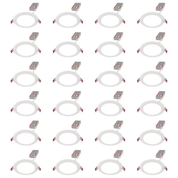 6 in. Adjustable CCT New Construction and Remodel Dimmable Indoor, Outdoor Integrated LED Recessed Light Trim 24-Pack