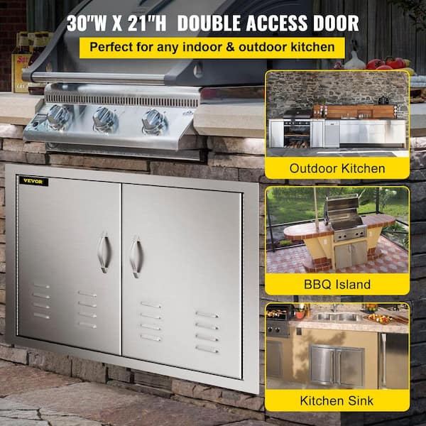 Multi-size BBQ Double Single Doors Drawer Outdoor Kitchen Stainless Steel Access 