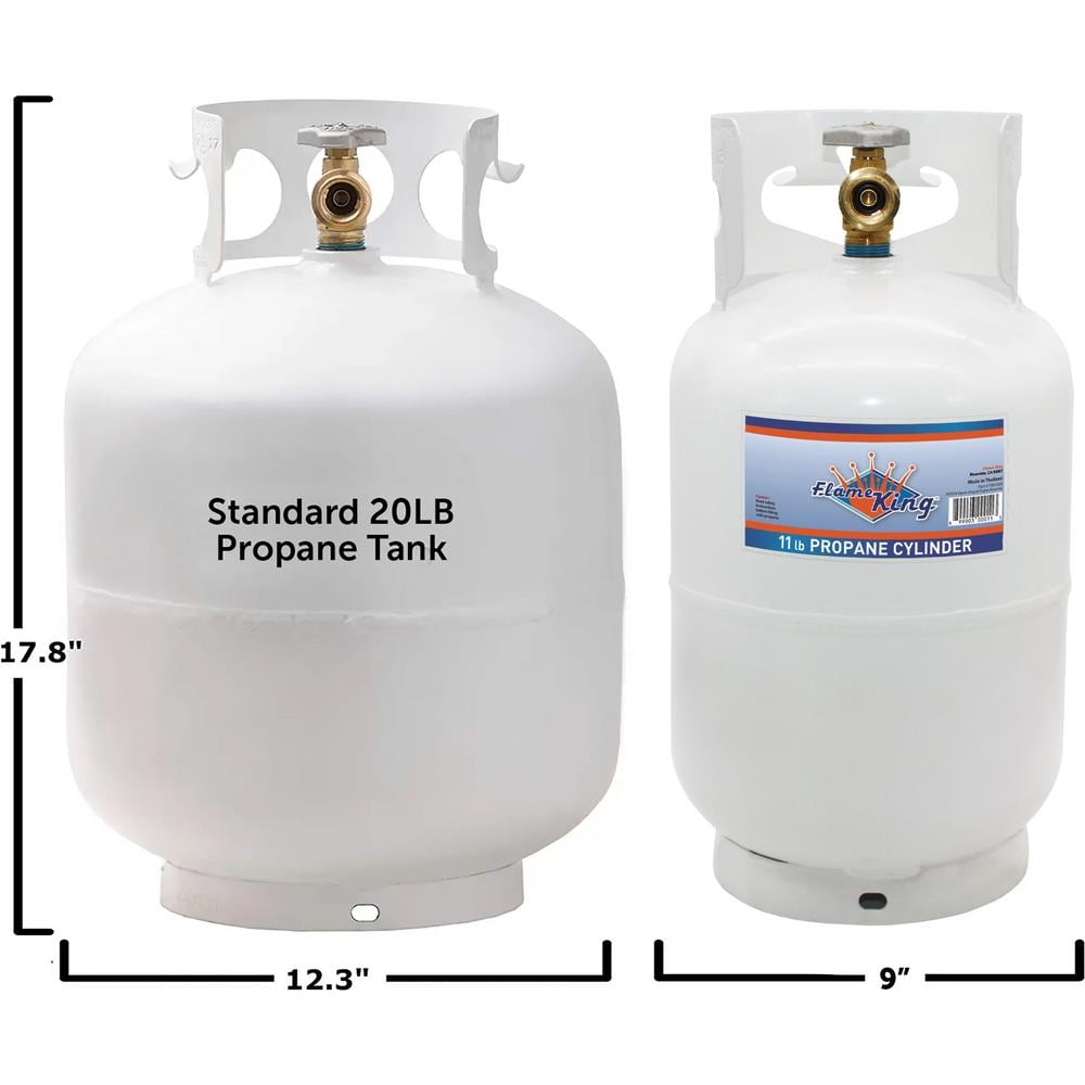 White 10 Pound Steel Propane Tank with OPD Valve