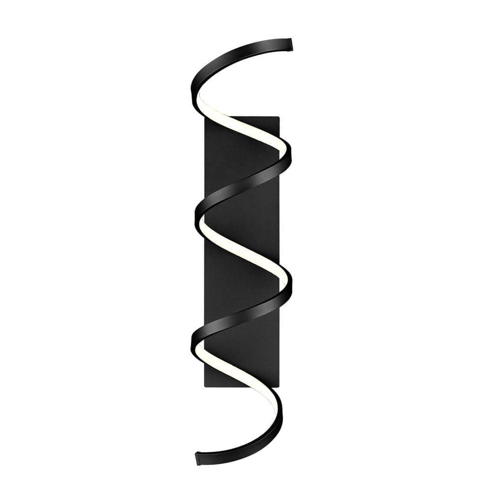 Black Aluminum 36" Dimmable Direct Wired Sconce