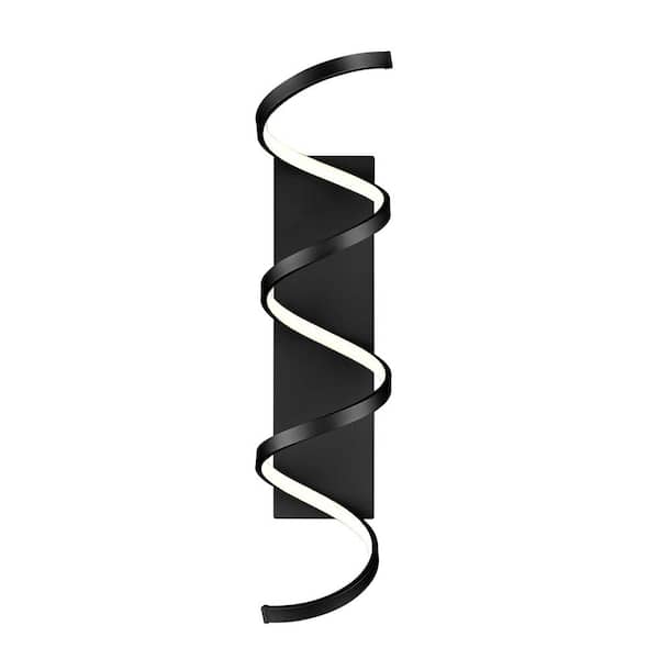 KUZCO Synergy 36 in., 1-Light 47-Watt Black Integrated LED Wall Sconce