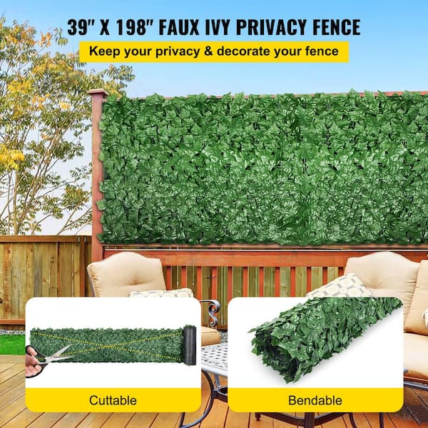 39" 58"Artificial Faux Ivy Leaf Privacy Fence Screen Home Panels Wall Gate Hedge 