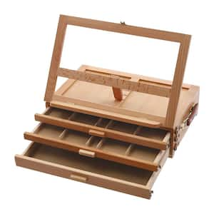 Portable Foldable Adjustable Painting Board Stand with Drawers Multi-Function Storage Box Easel