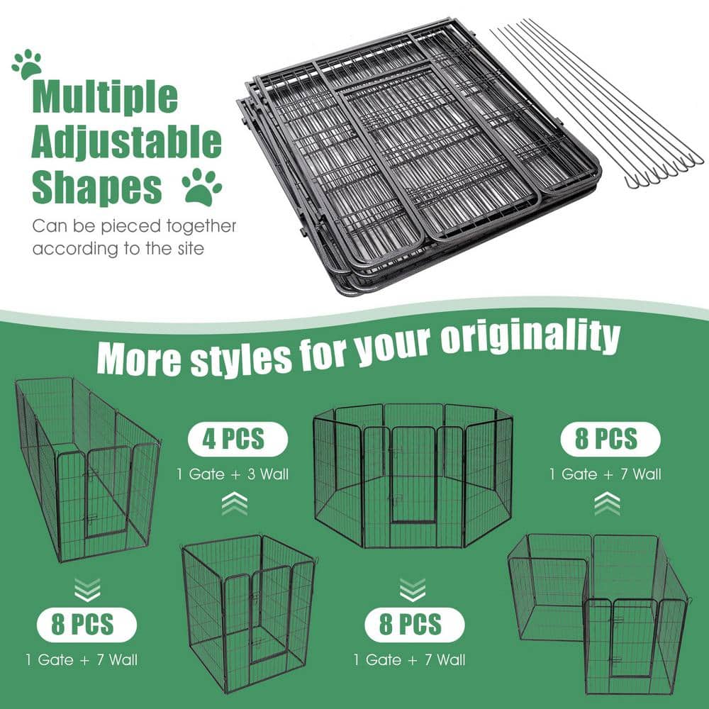 Heavy Duty Black Metal 40" Pet Playpen with Door
