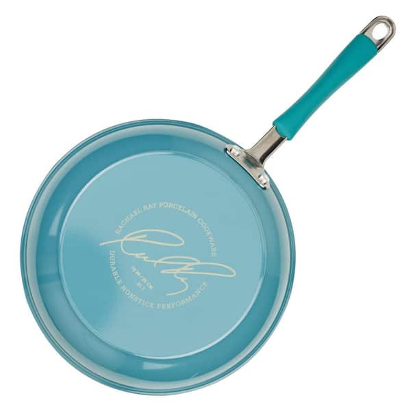 Rachael Ray 10-Piece Nonstick Cookware Set, Aluminum, Agave Blue, Cucina Collection