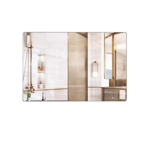 72 in. W x 1.2 in. H Rectangle Aluminum Framed Wall Bathroom Vanity Mirror in Silver